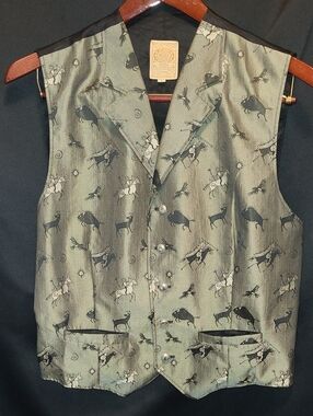 VINTAGE Wah Maker Vest Men L Western Brocade  Frontier Clothing Cowboy!!!